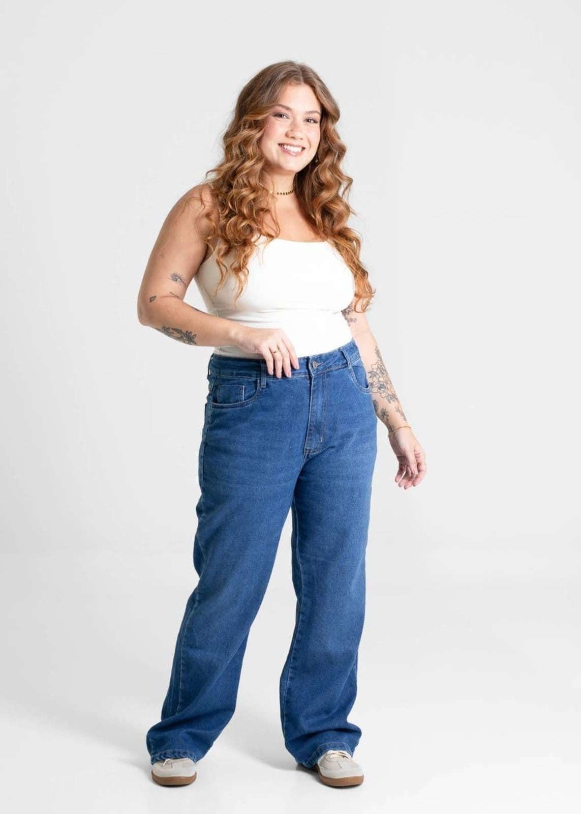 Vista 2 Calça Jeans Sawary Plus Size Petit - 280663 Sawary azul