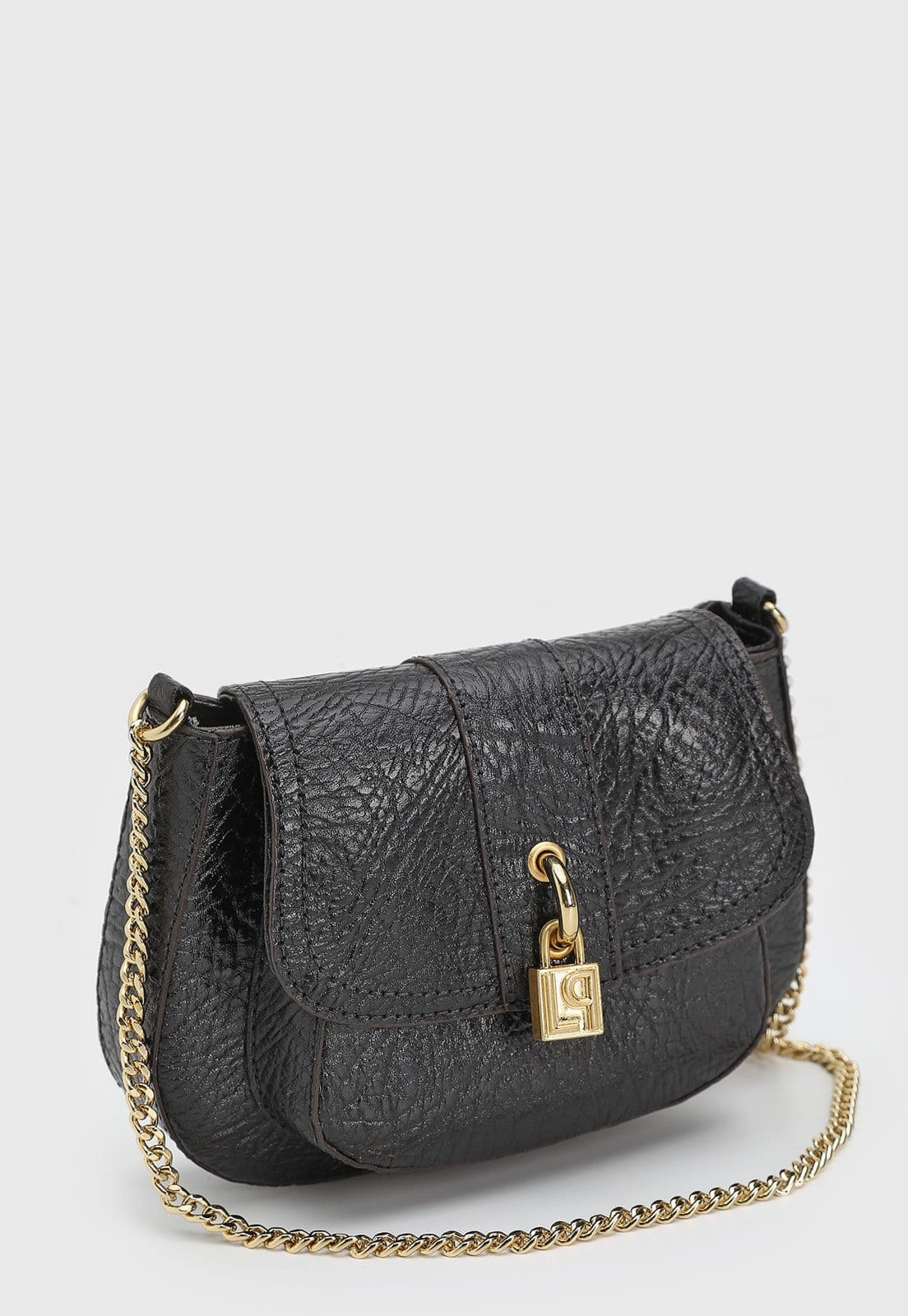 Vista 2 Bolsa Feminina Lança Perfume Modelo Estruturado Preta Lança Perfume preto