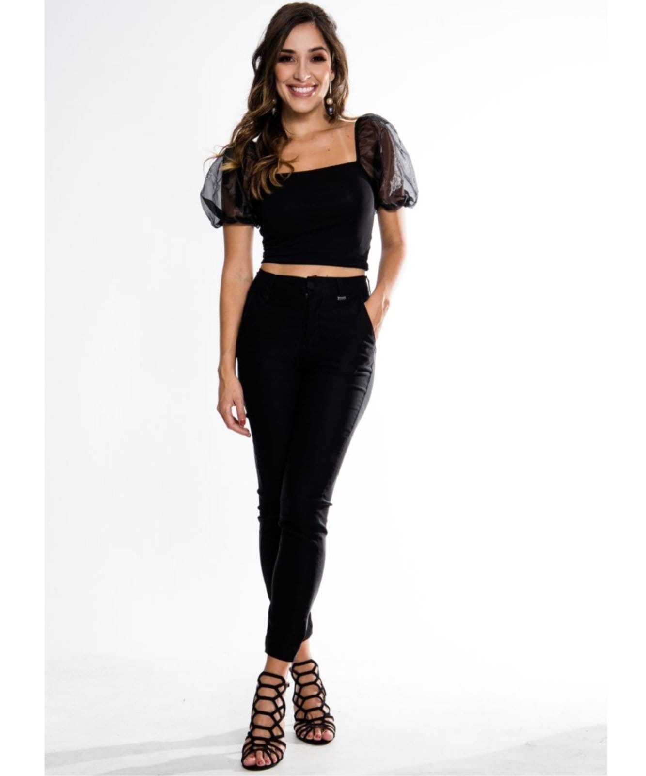 Vista principal Calça Feminina Alfaiataria Razon Jeans Razon Jeans preto