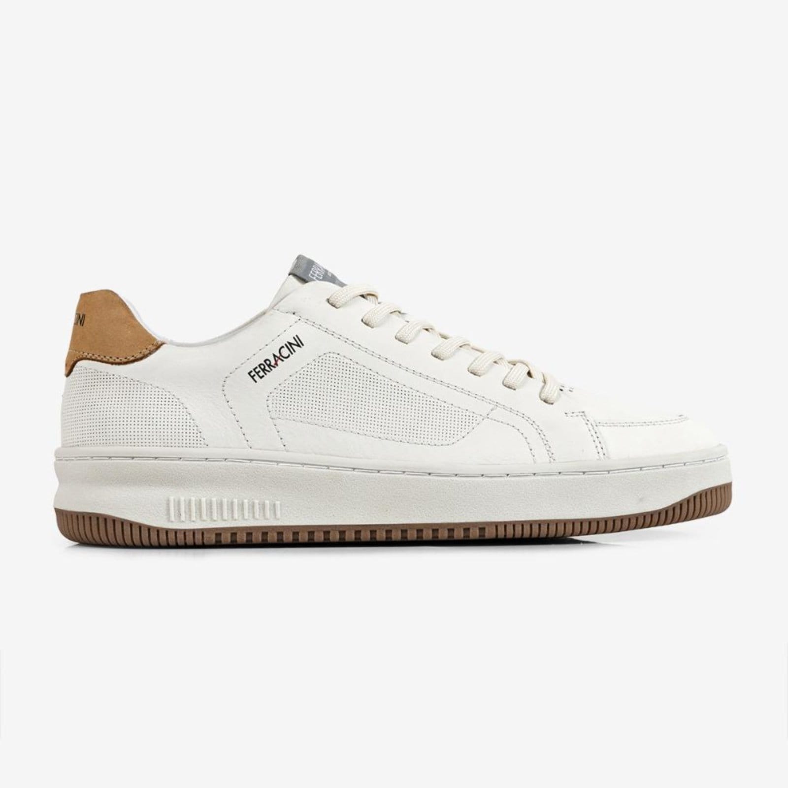 Tênis Ferracini Casual Masculino Couro Detalhe Marrom