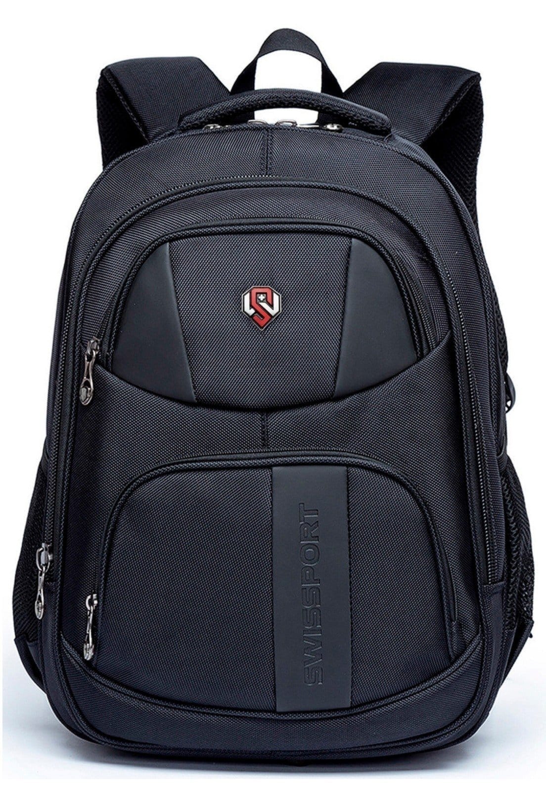 Vista principal Mochila Bolsa SWISSPORT Masculina Notebook Preta Executiva Reforçada Swissport preto