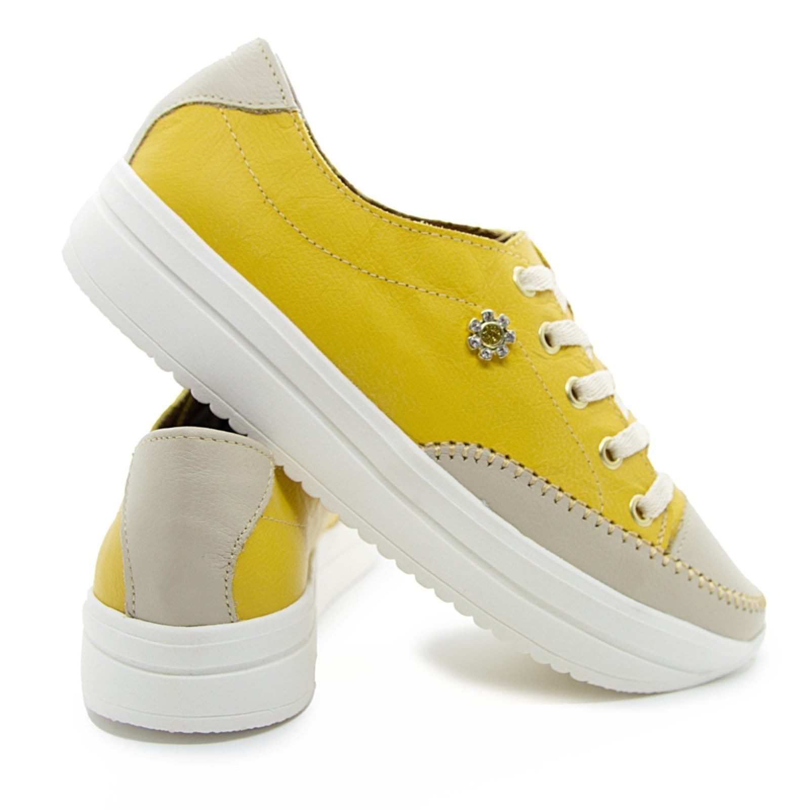 Tênis Sapatênis Paola Ferrara - COURO - TODO FORRADO SOLA ALTA - cod807 com