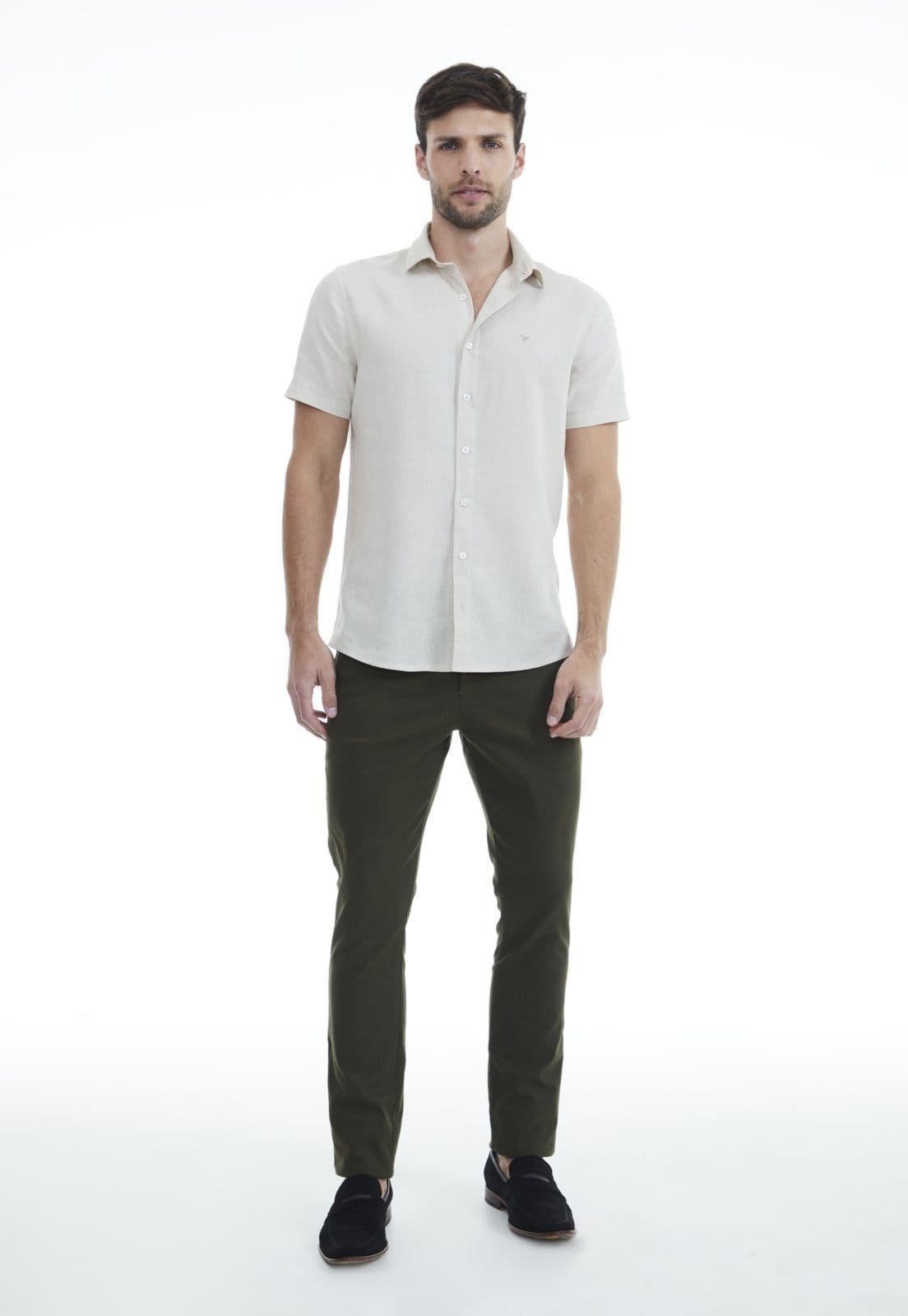 Vista 2 Calça Sarja Traymon Chino Slim Escuro Traymon verde militar