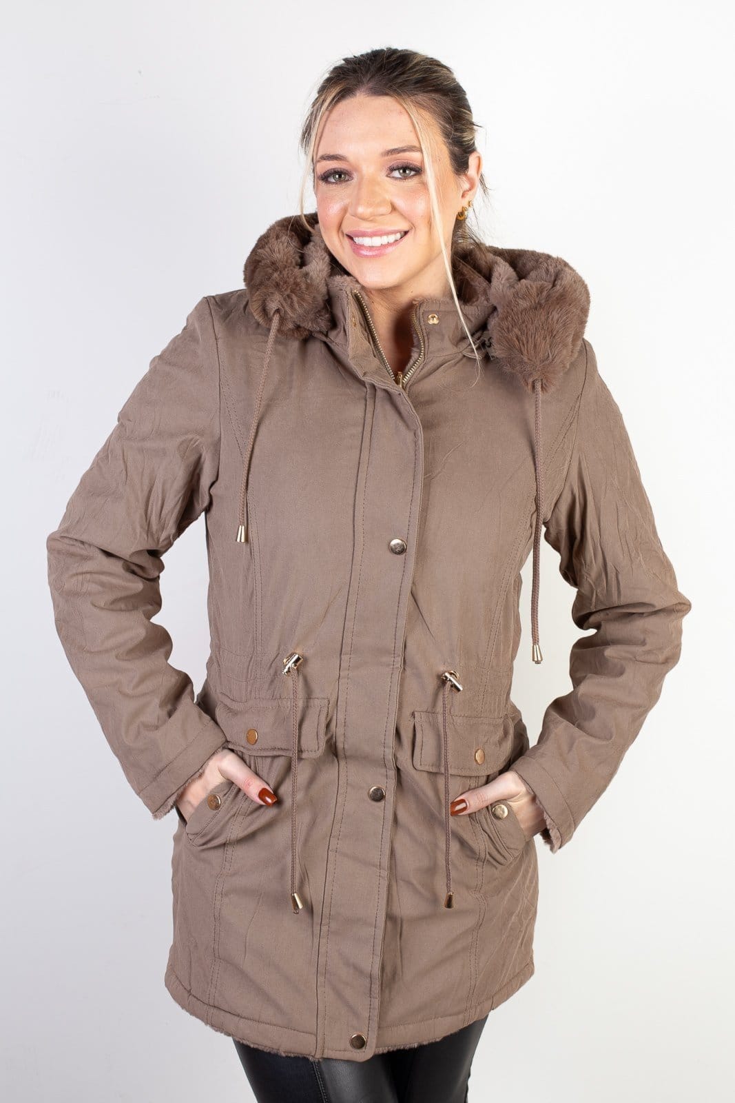 Vista principal Jaqueta Enluaze Feminina De Sarja Reversível 84282 Claro Enluaze marrom