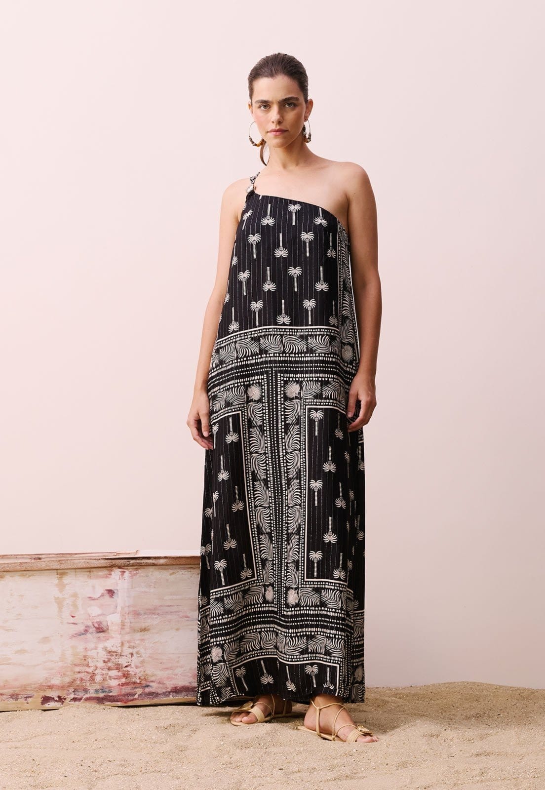 Vestido Longo CaCay Ombro Só Passador Estampado Tauari