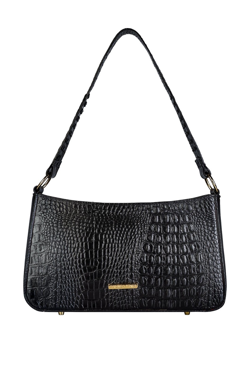 Bolsa de ombro em couro croco baguete Liah