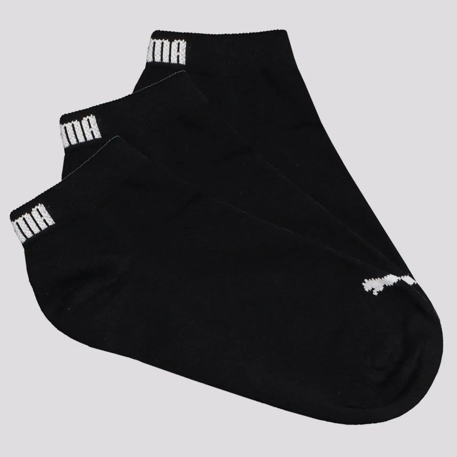 Vista 2 Kit Meia Puma Sapatilha 9 Pares Cano Curto Feminina Preta Puma preto