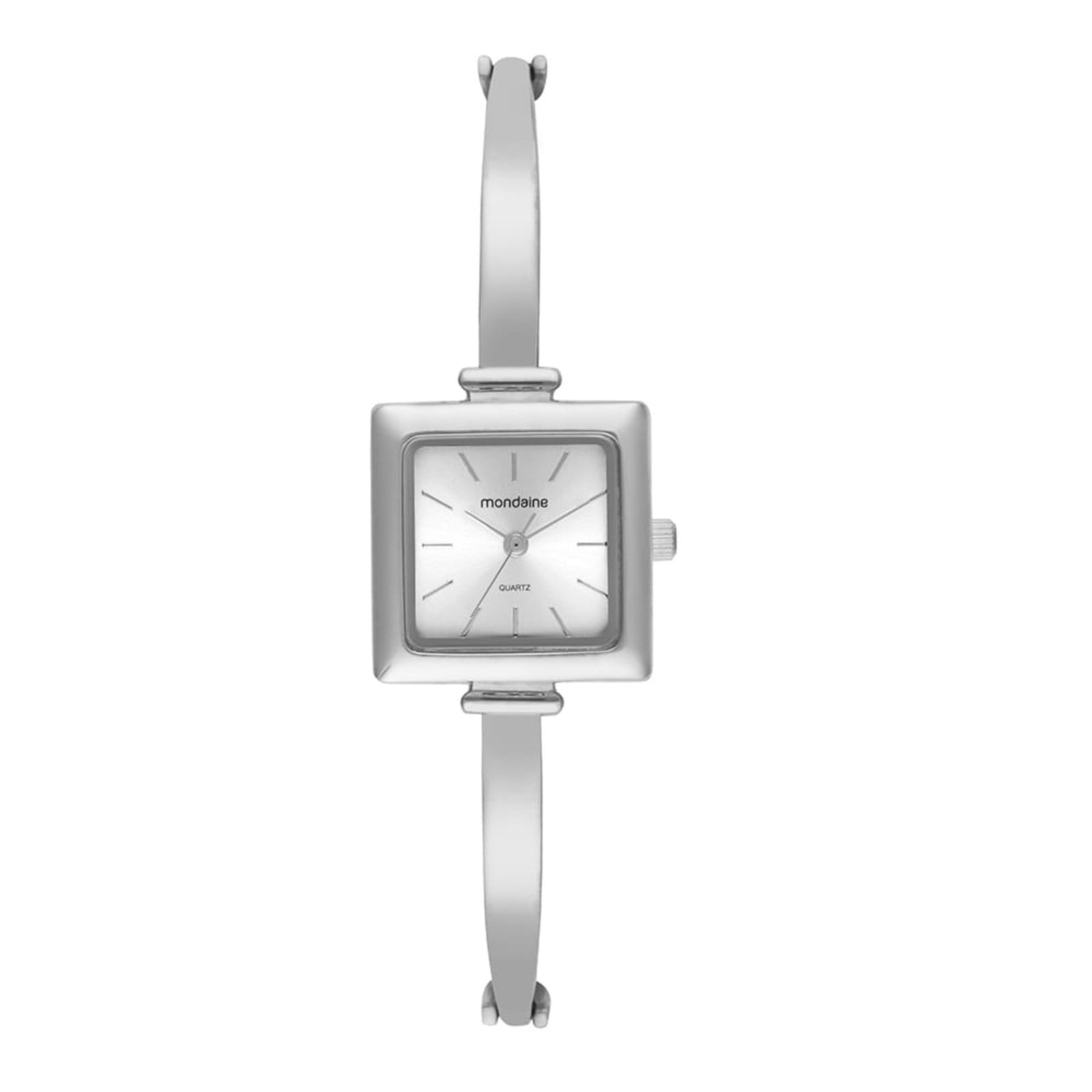 Vista principal Relógio Feminino Quadrado Bracelete Mondaine prata