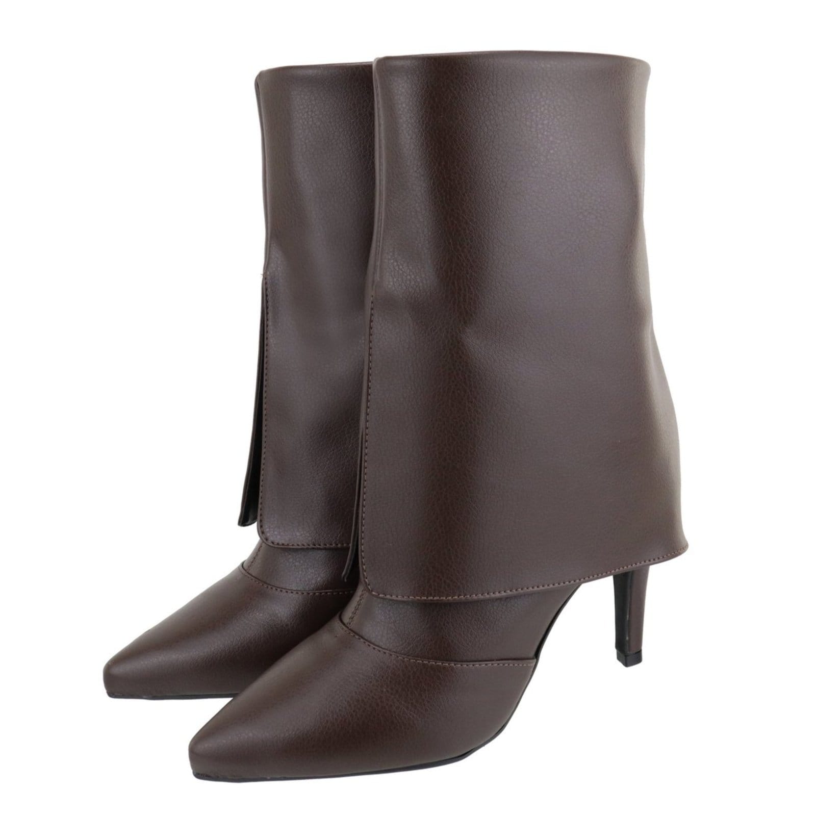 Vista 2 Bota Capa Flor da Pele Cano Curto Salto Alto 1795 Floter Machiatto Flor da Pele marrom