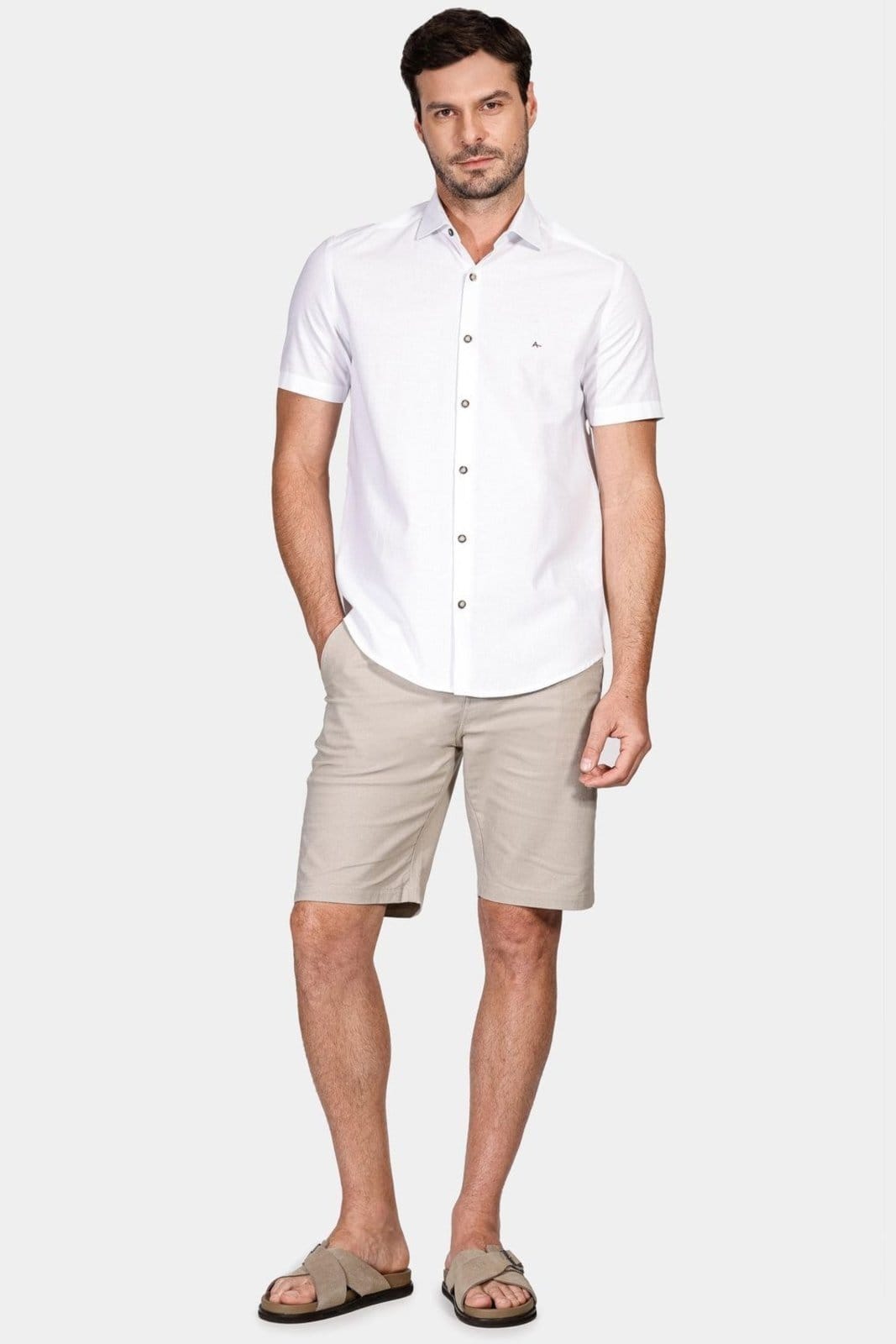 Vista 2 Camisa Aramis Slim Flame Soft Branco Aramis incolor