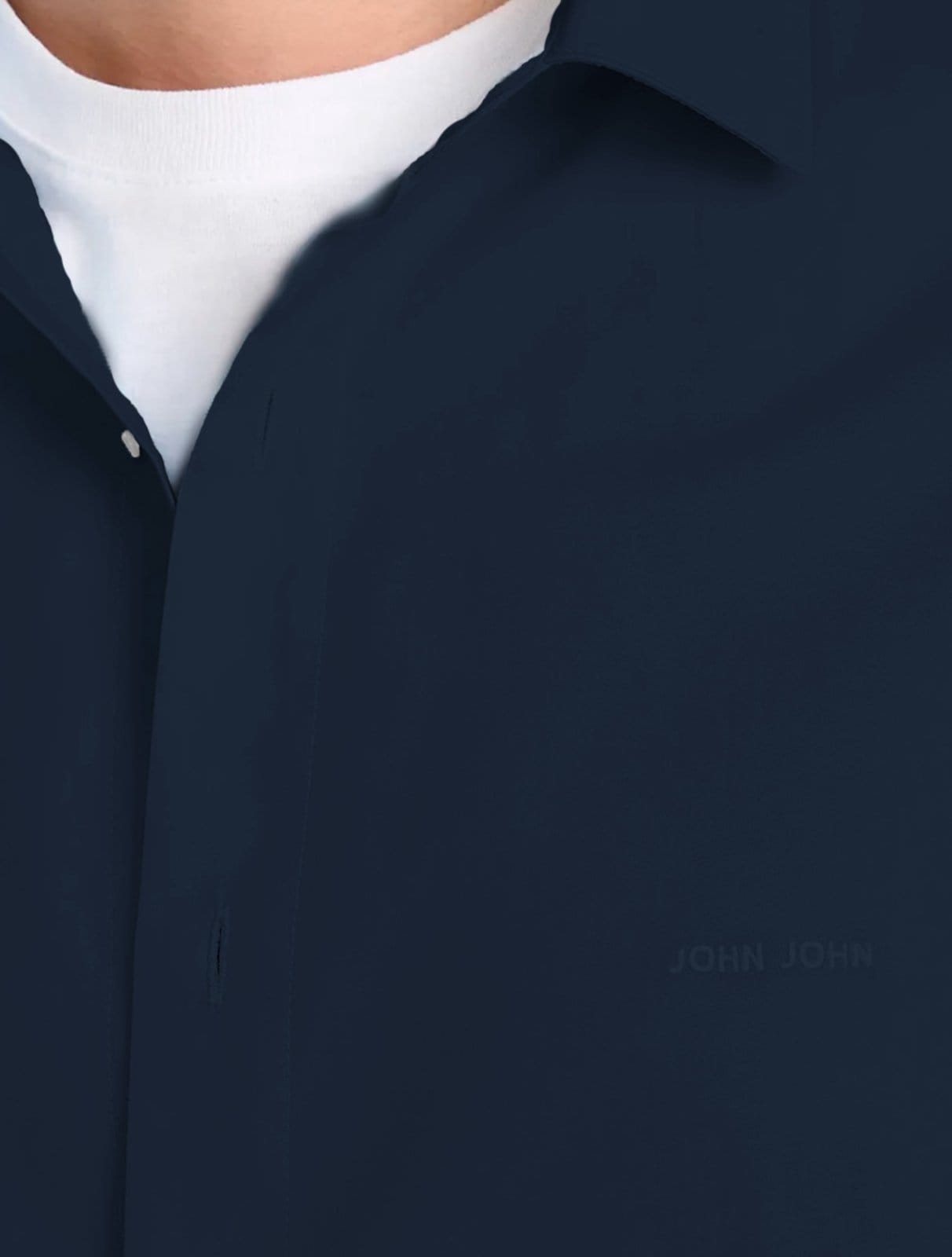 Vista 2 Camisa John John Masculina Slim Dark John John azul marinho