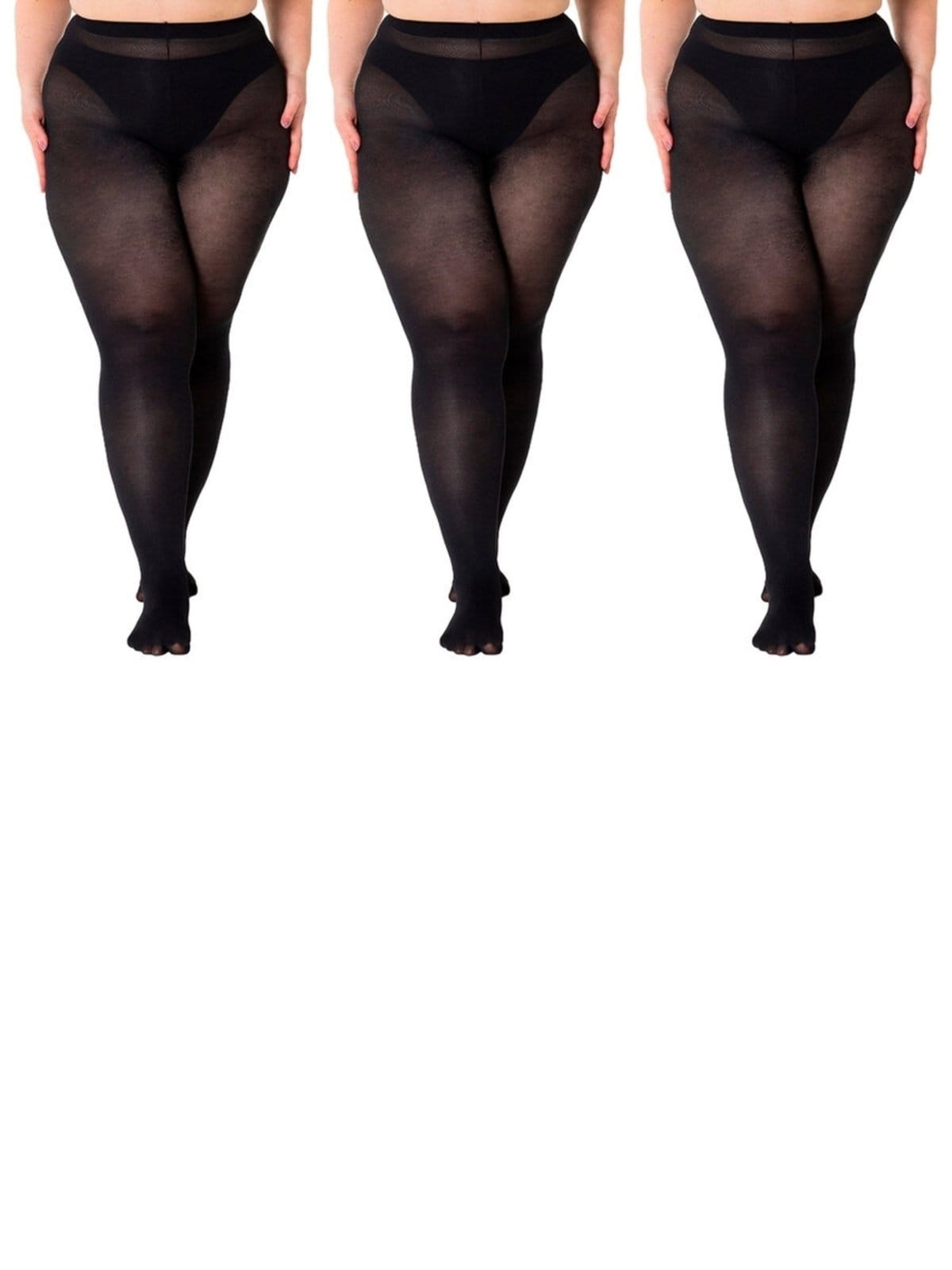 Vista principal Kit com 3 Meias Calças Fio 80 Opaca Trifil 6100 Plus Size TRIFIL preto