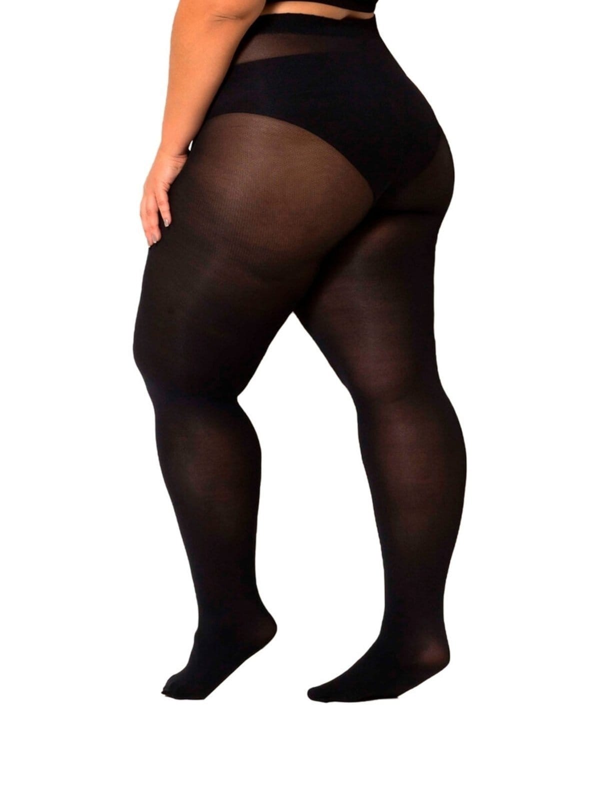 Vista 2 Kit com 3 Meias Calças Fio 80 Opaca Trifil 6100 Plus Size TRIFIL preto