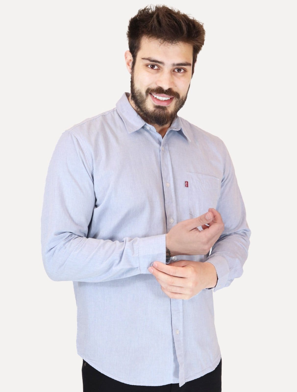Vista principal Camisa Levis Masculina Standard One Pocket Claro Mescla Levis azul