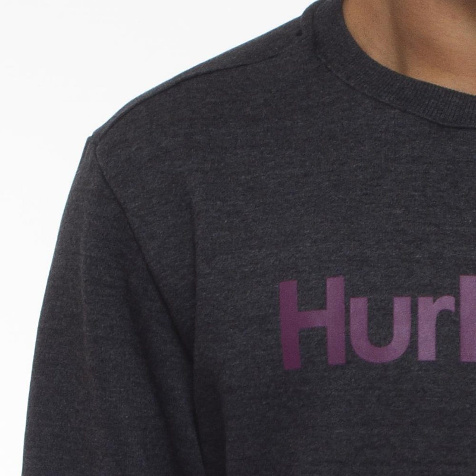 Vista 2 Moletom Hurley Careca One&Only WT23 Masculino Preto Mescla hurley grafite