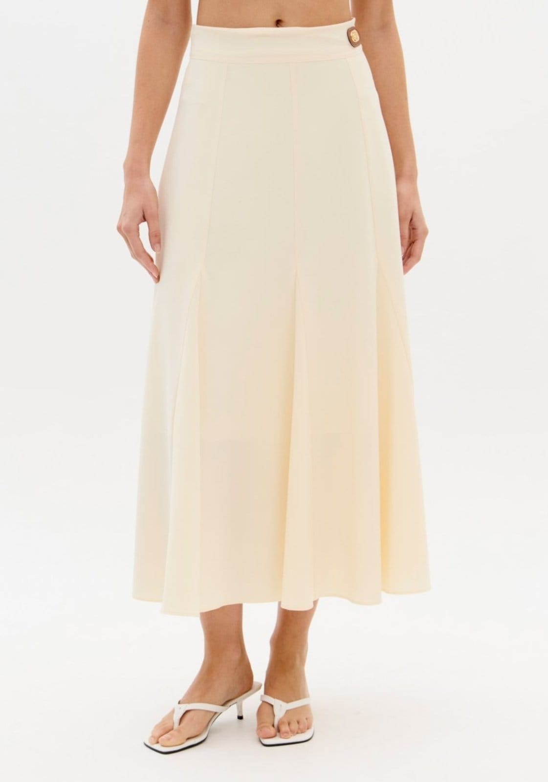 Vista 2 Saia Super Midi Com Nesgas Sport Easy bege