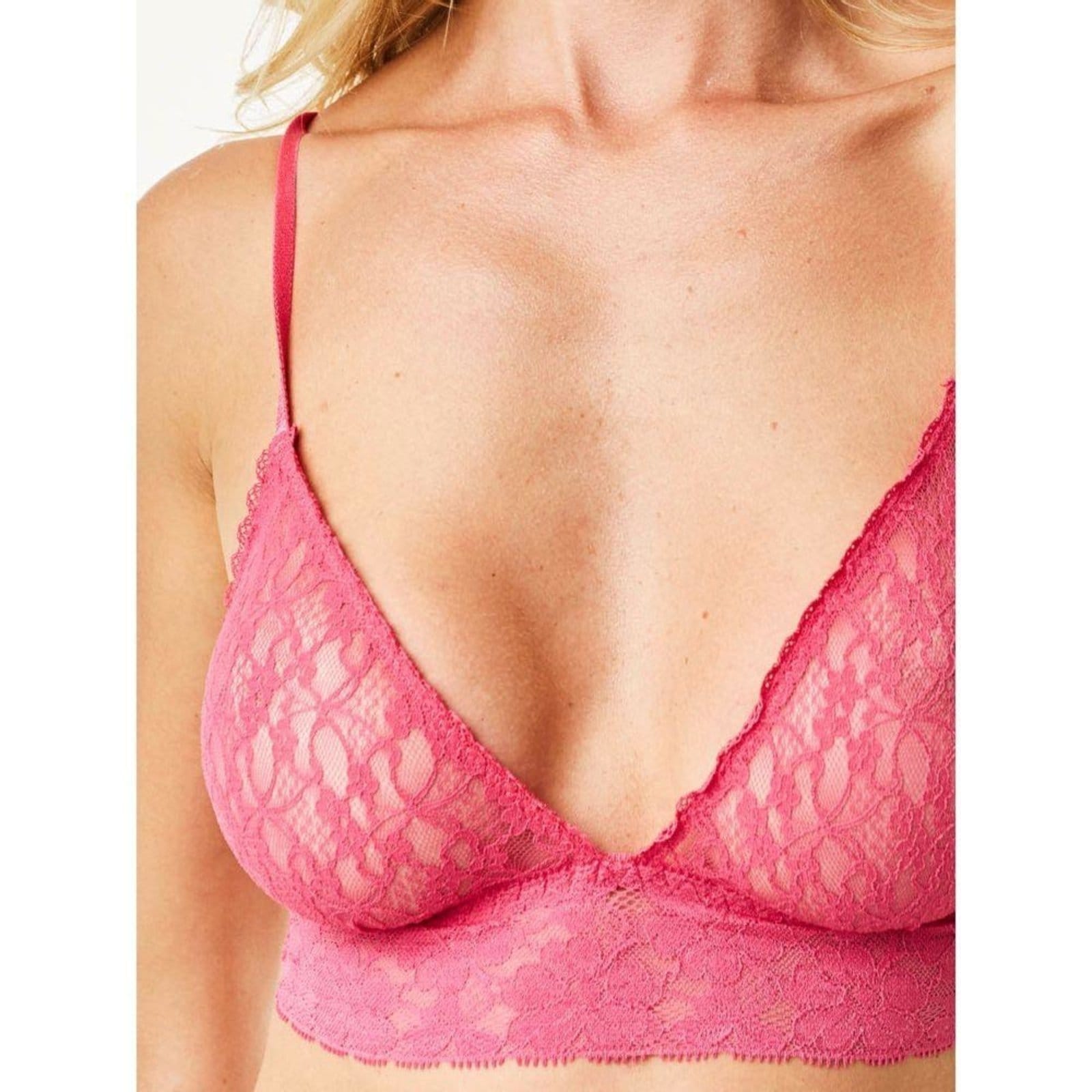 Vista 2 Sutiã Triângulo Renda Sweet Lace Pink Rosa Loungerie rosa pink