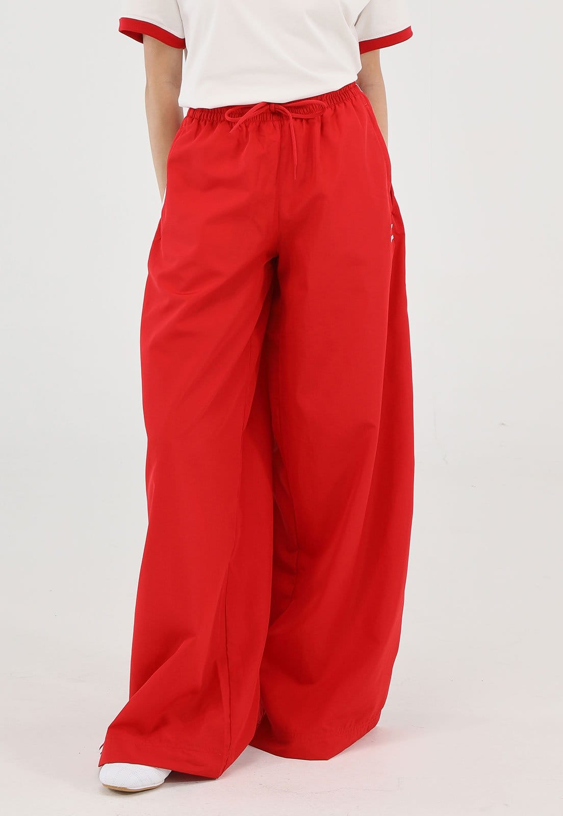 Calça Adidas Originals Oversized Adicolor Firebird Vermelha