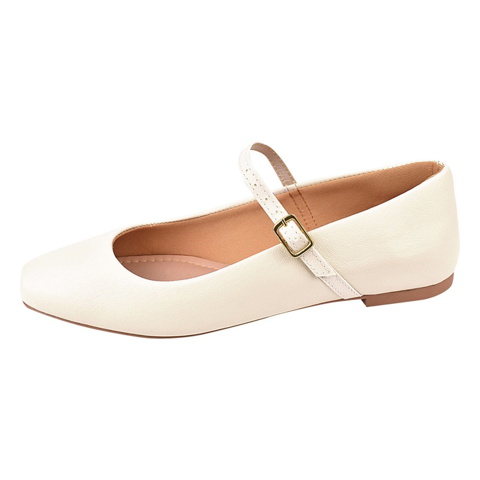 Vista 2 Sapatilha Feminina Boneca Bailarina Donatella Shoes Bico Quadrado Clássica Off White Donatella Shoes off-white white