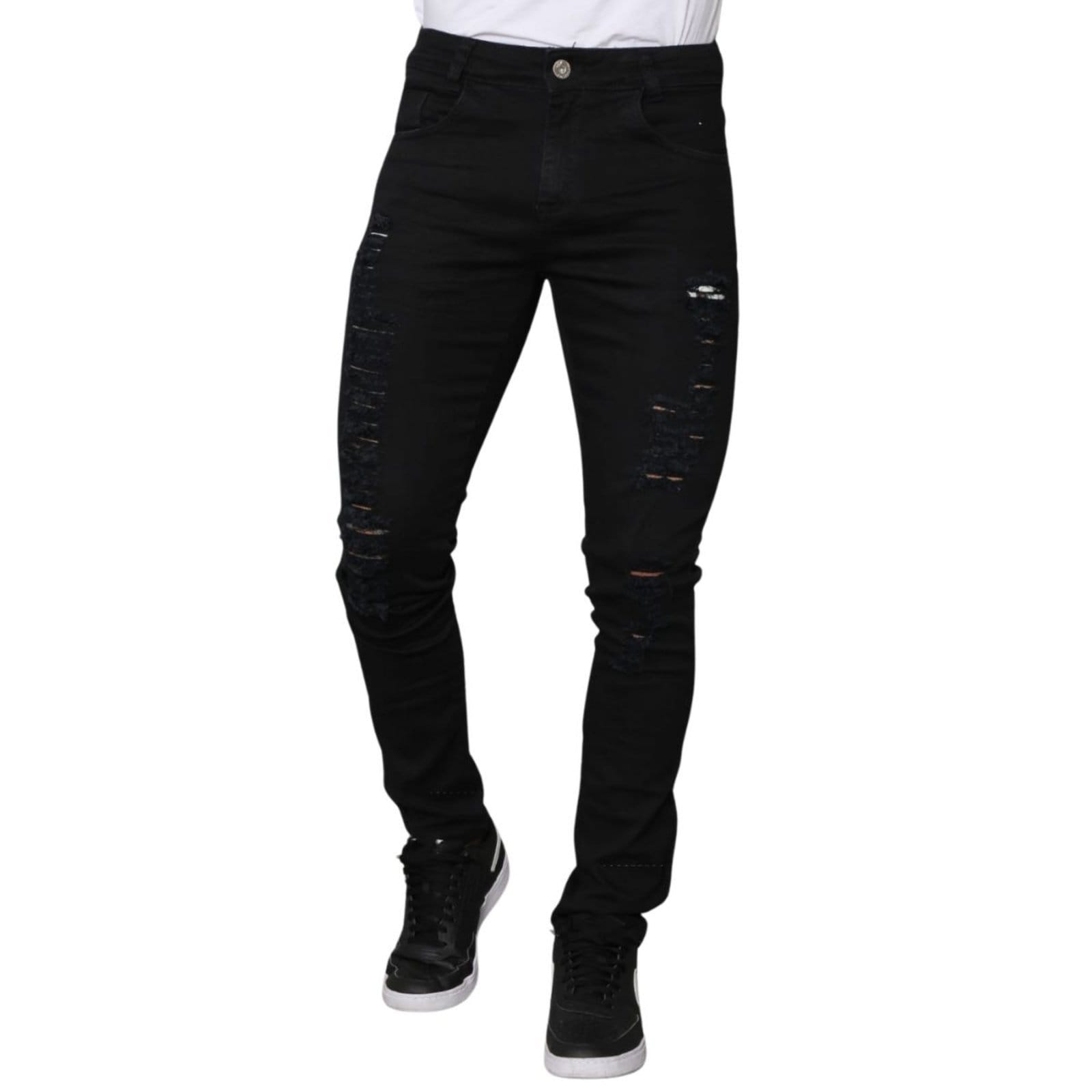 Vista principal Calça Masculina Alleppo Rasgada Washington Alleppo Jeans preto