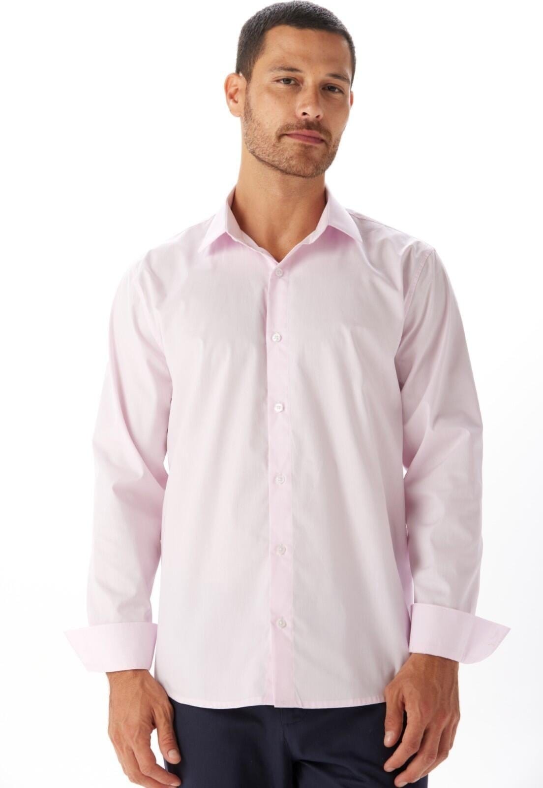 Vista 2 Camisa Tricoline Regular Fio 40 Traymon Claro Traymon rosa