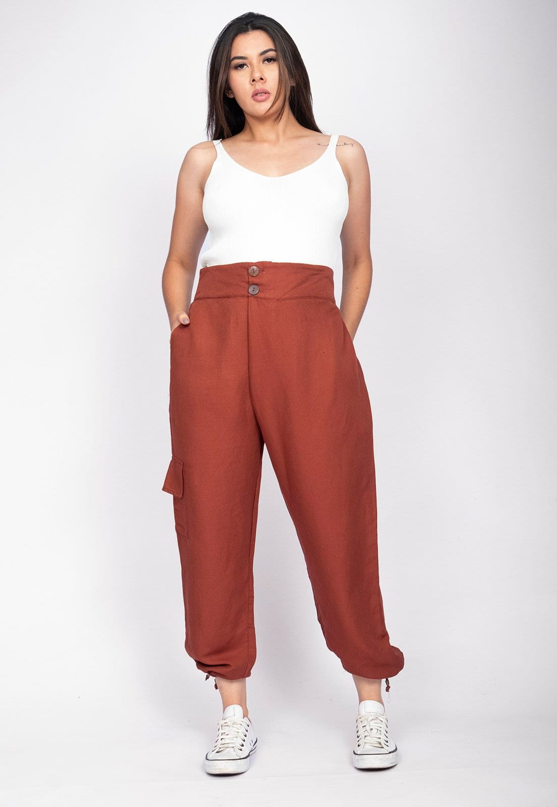 Vista 2 Calça Lisle Cargo Amazonia Vital Viscose Terracota Amazonia Vital cobre