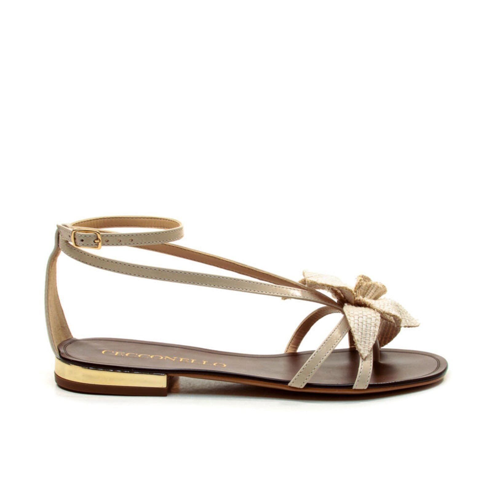 Vista principal Rasteira Couro Off White Cecconello 2724013-1 Cecconello off-white white