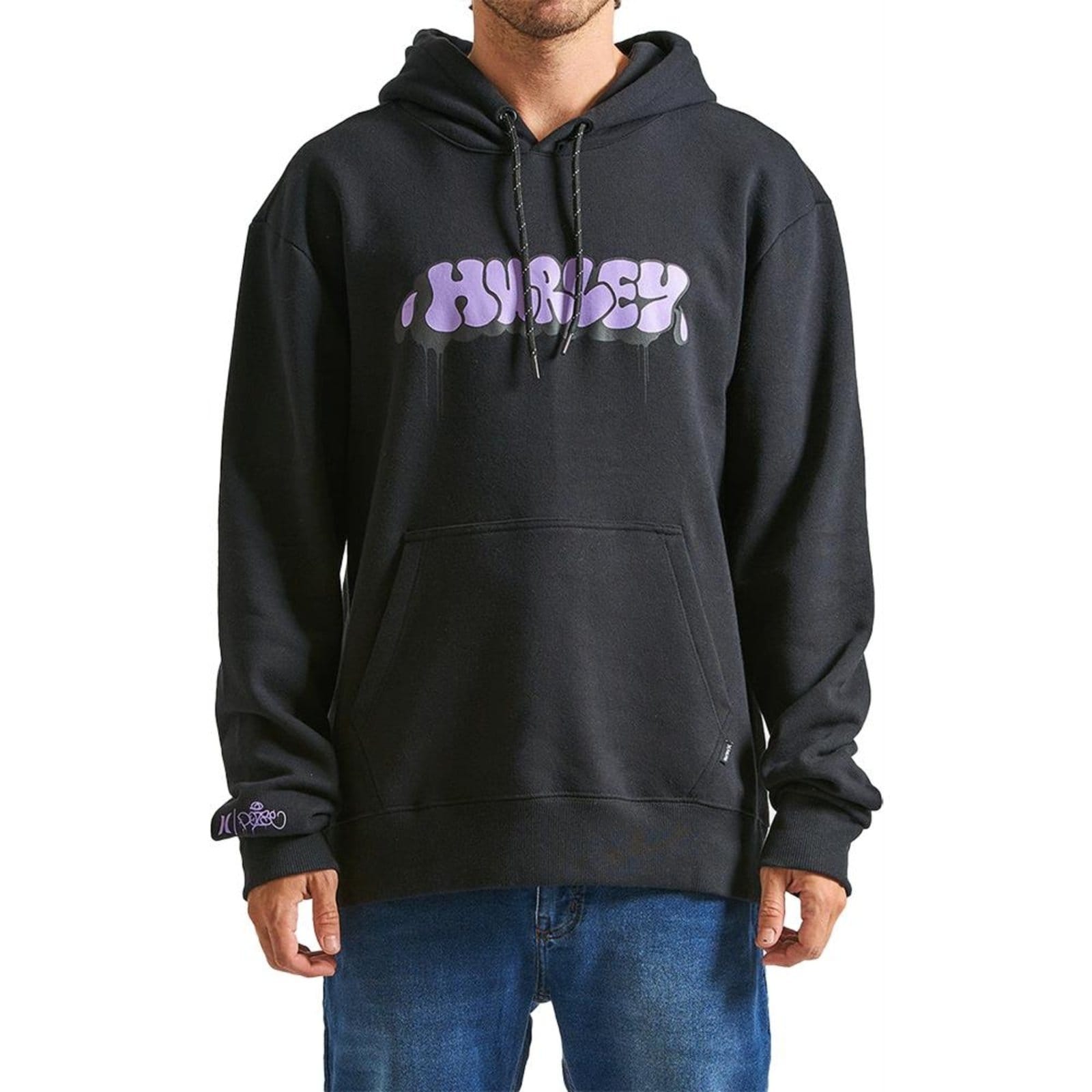 Vista principal Moletom Hurley Canguru Bomb WT24 Masculino hurley preto
