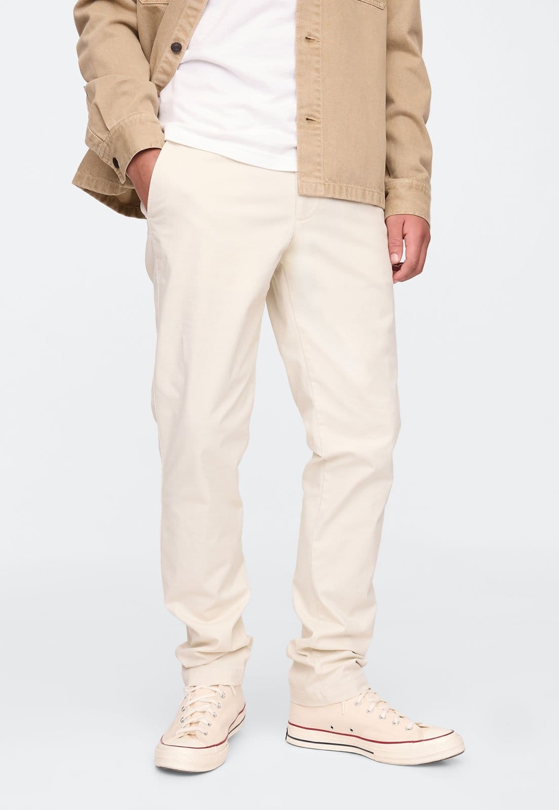 Calça Sarja GAP Slim Pockets Off-White