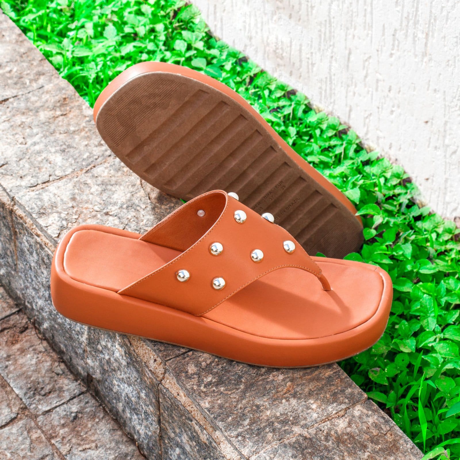 Tamanco Feminino Plataforma Moda Anabela Resistente Confortável Macio Sandália Havana