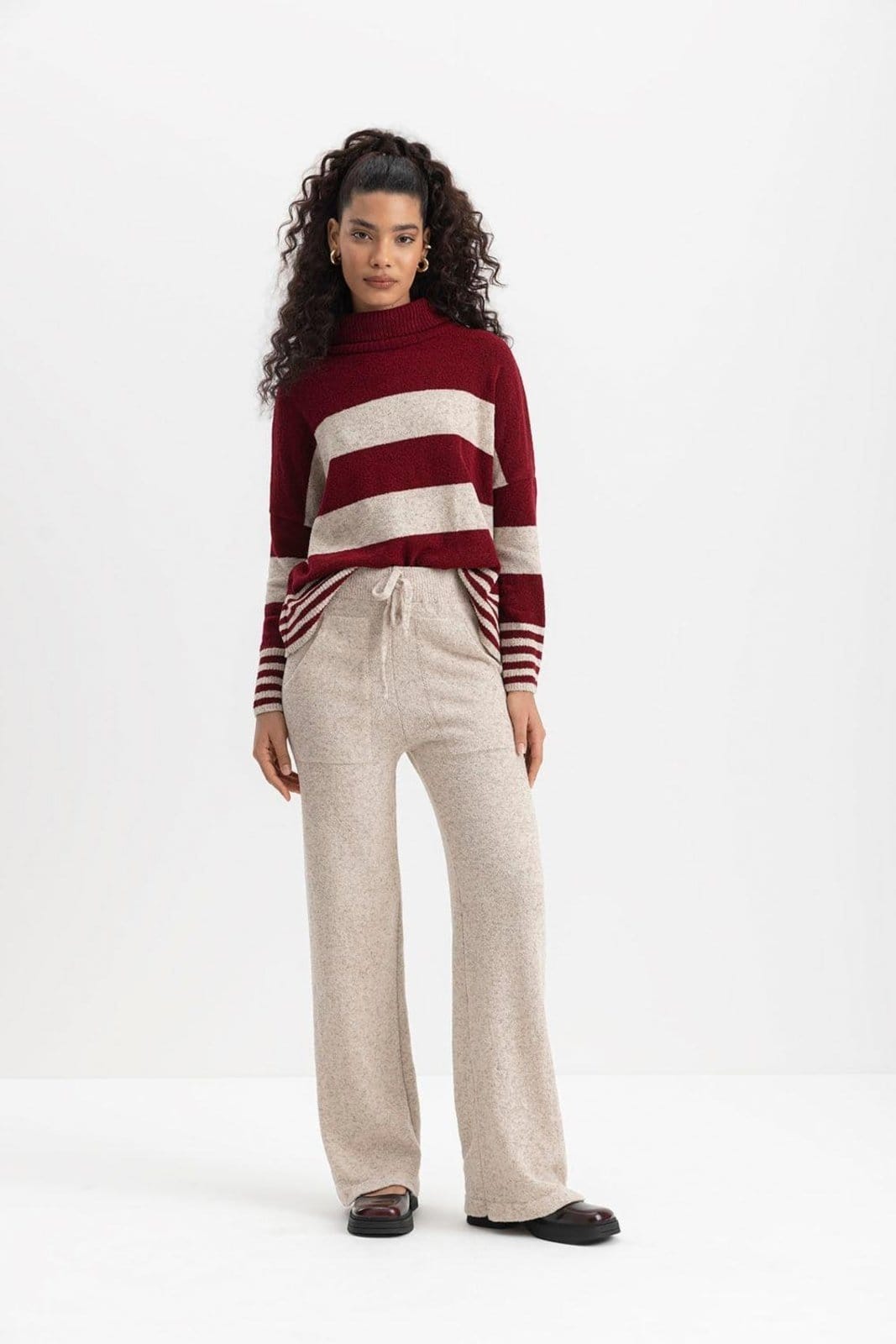 Vista principal Calça Feminina Em Tricot Essendi Off White Off-white Essendi off-white white