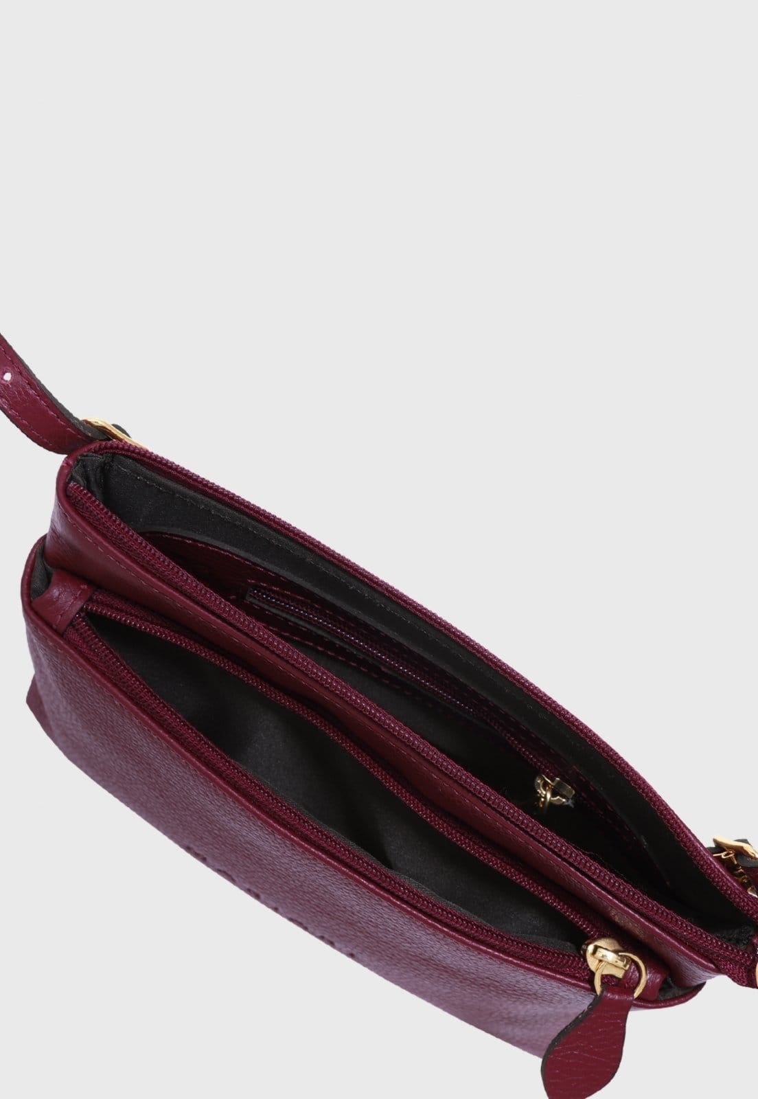 Vista 2 Bolsa Transversal de Couro Mariart Ágata Rubi Mariart vinho