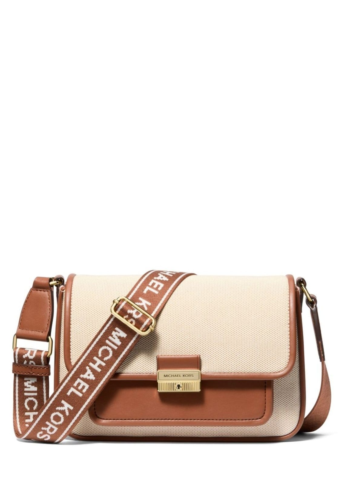 Vista principal Bolsa Transversal Bradshaw Média De Linho 35S5g2bm8c230 Michael Kors marrom