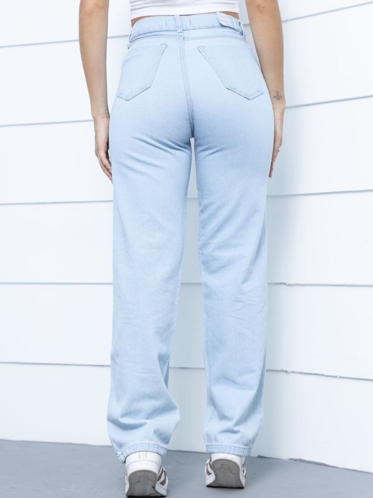 Vista 2 Calça Jeans Wide Leg Feminina Dra Maia Claro Dra Maia azul