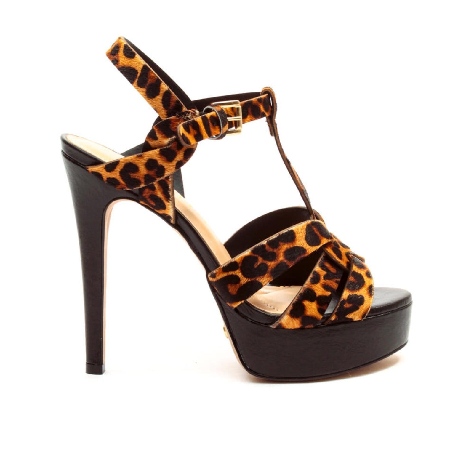 Sandália Couro Pelo Onça Plataforma Cecconello 2668001-1