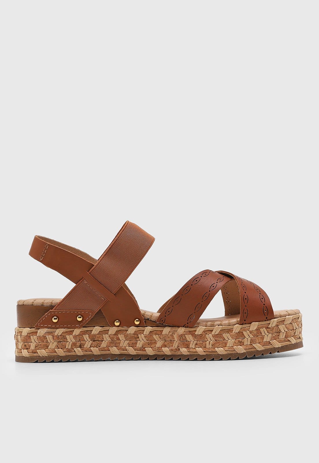 Vista 2 Sandália Feminina Bottero Salto Médio Plataforma Bottero caramelo