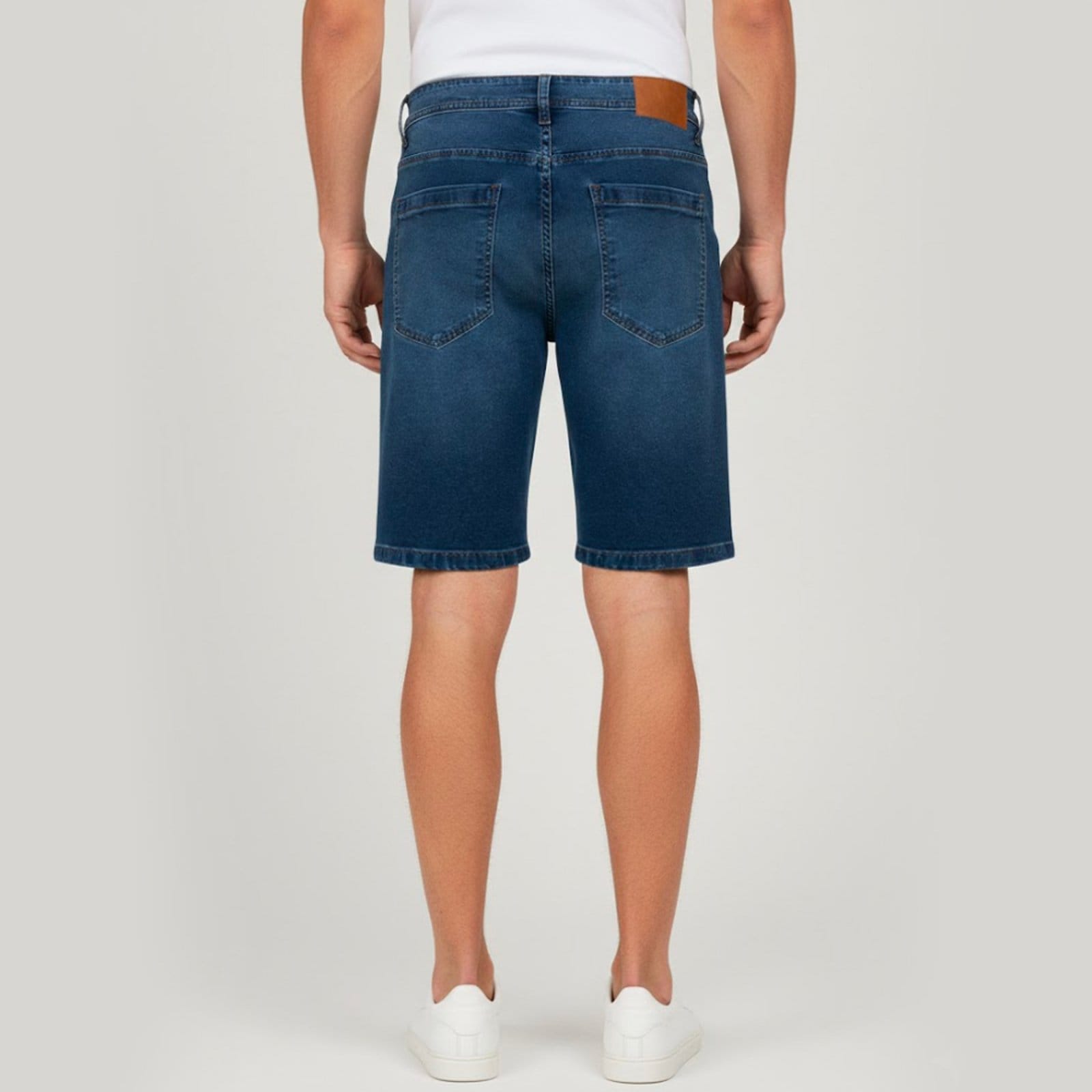 Vista 2 Bermuda Jeans Dudalina Right Basic Ve26 Masculino Dudalina azul