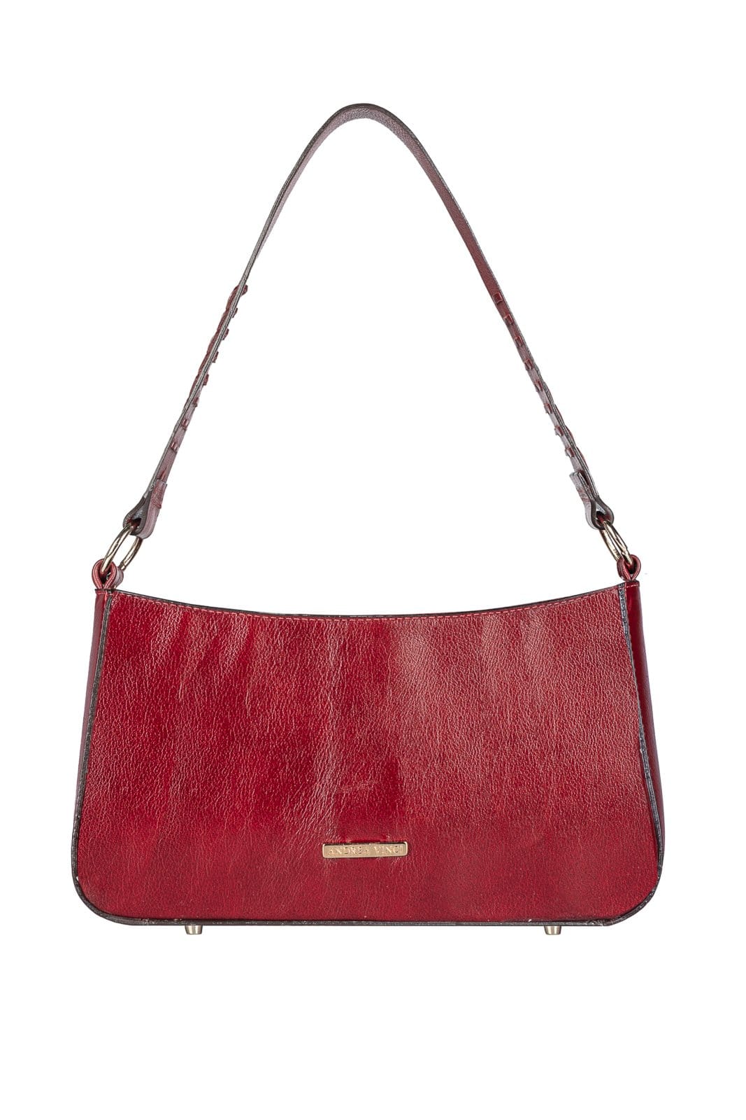 Bolsa de ombro em couro liso baguete Liah