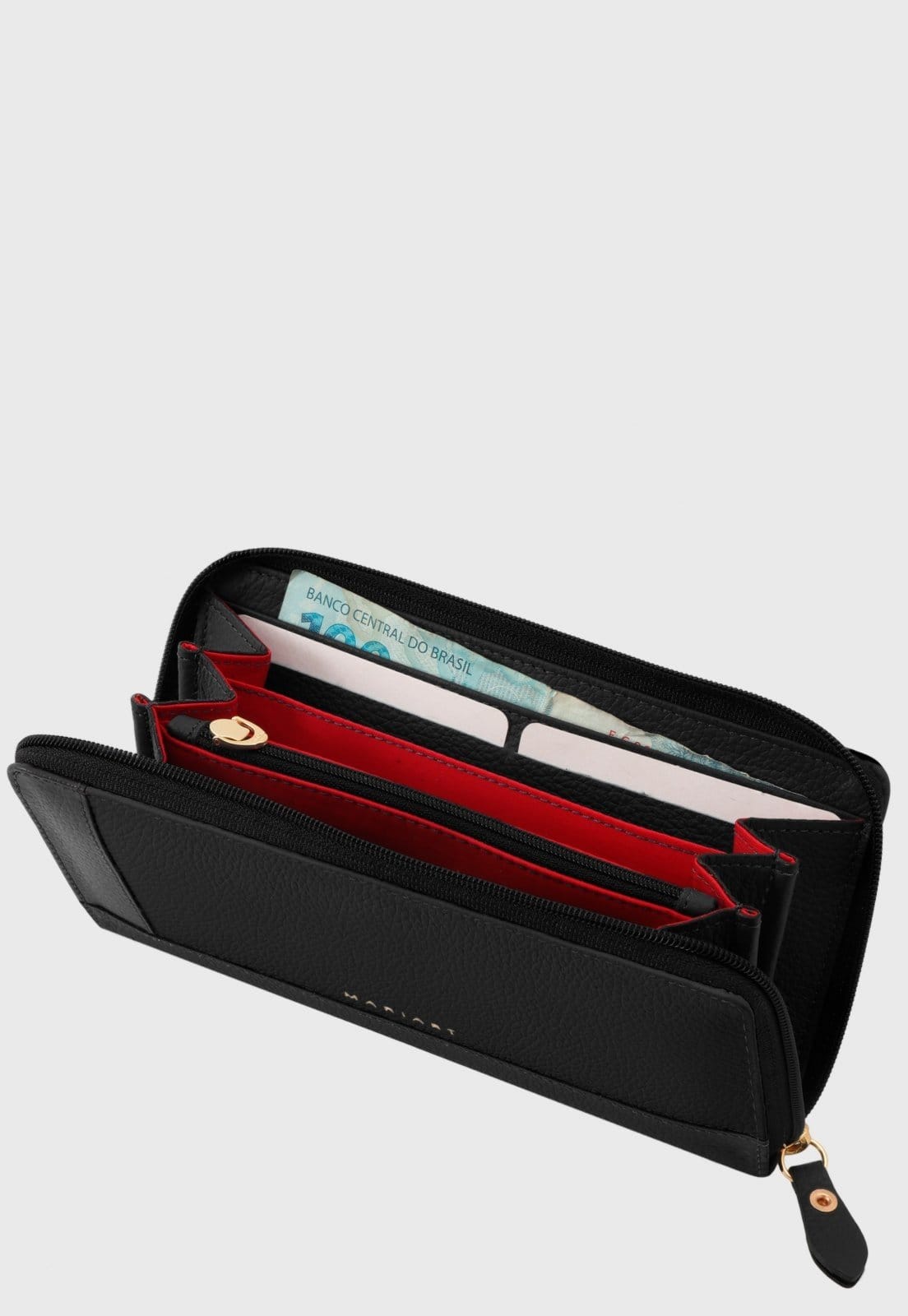Vista 2 Carteira de Couro Mariart 552N Preta Mariart preto