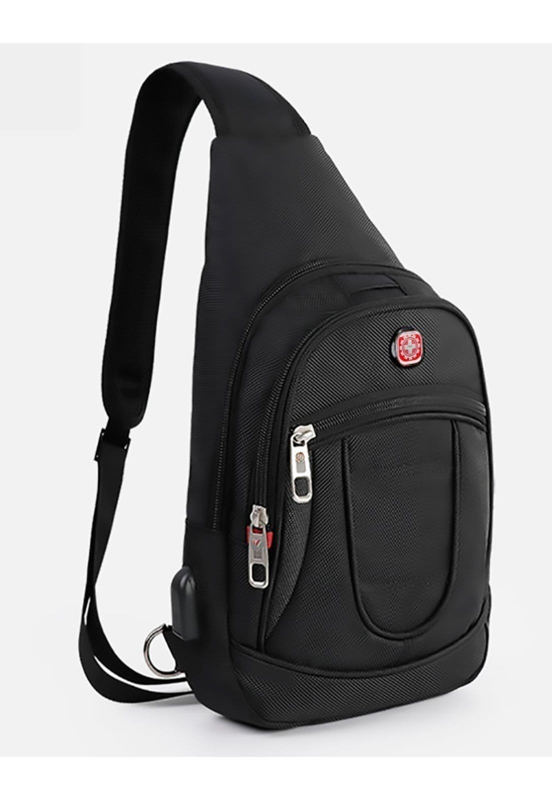 Vista 2 Bolsa Transversal Executiva Antifurto Crossgear Masculina PRETA Crossgear preto