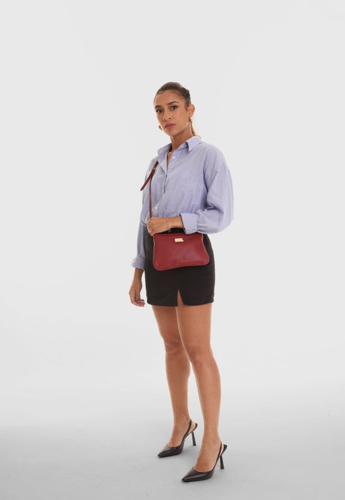 Bolsa Transversal Couro Mariart 199MRT Vermelha