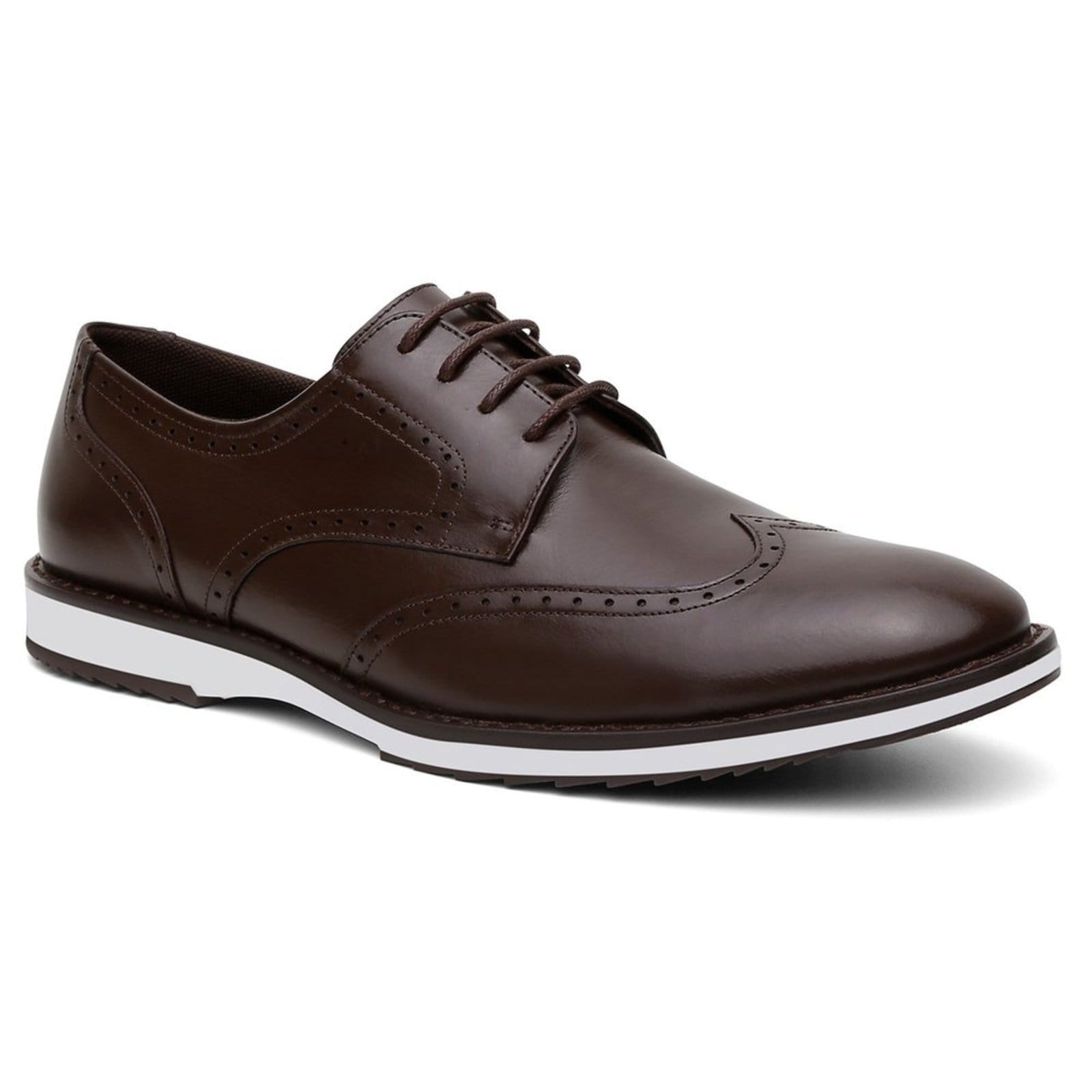Vista 2 Sapato Casual Masculino Centuria Brogue em Couro Centuria Calçados café