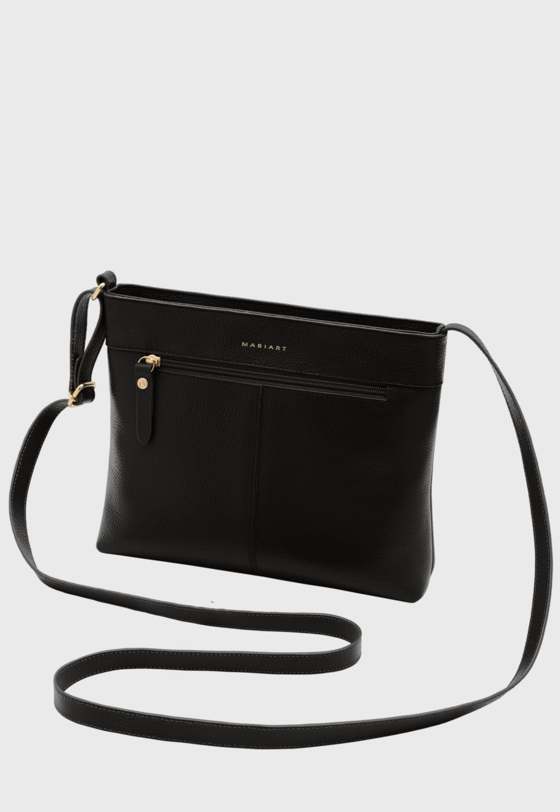 Vista principal Bolsa Transversal Couro Mariart Cipó Preta Mariart preto