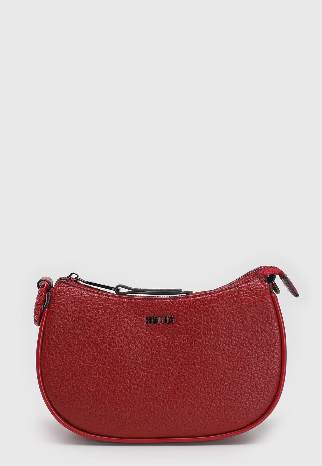 Vista principal Bolsa Tiracolo Santa Lolla Baguete Vermelha Santa Lolla vermelho