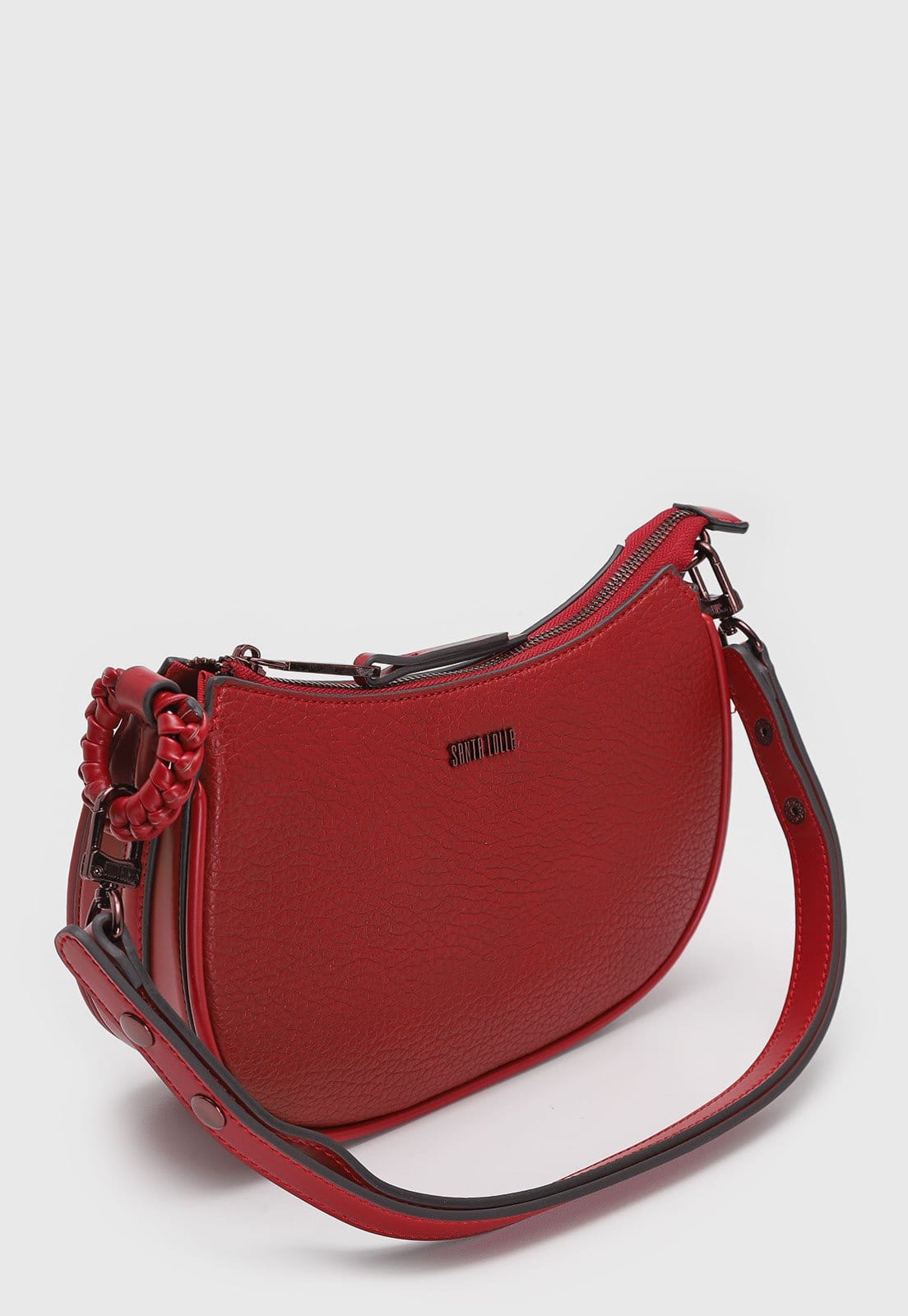 Vista 2 Bolsa Tiracolo Santa Lolla Baguete Vermelha Santa Lolla vermelho
