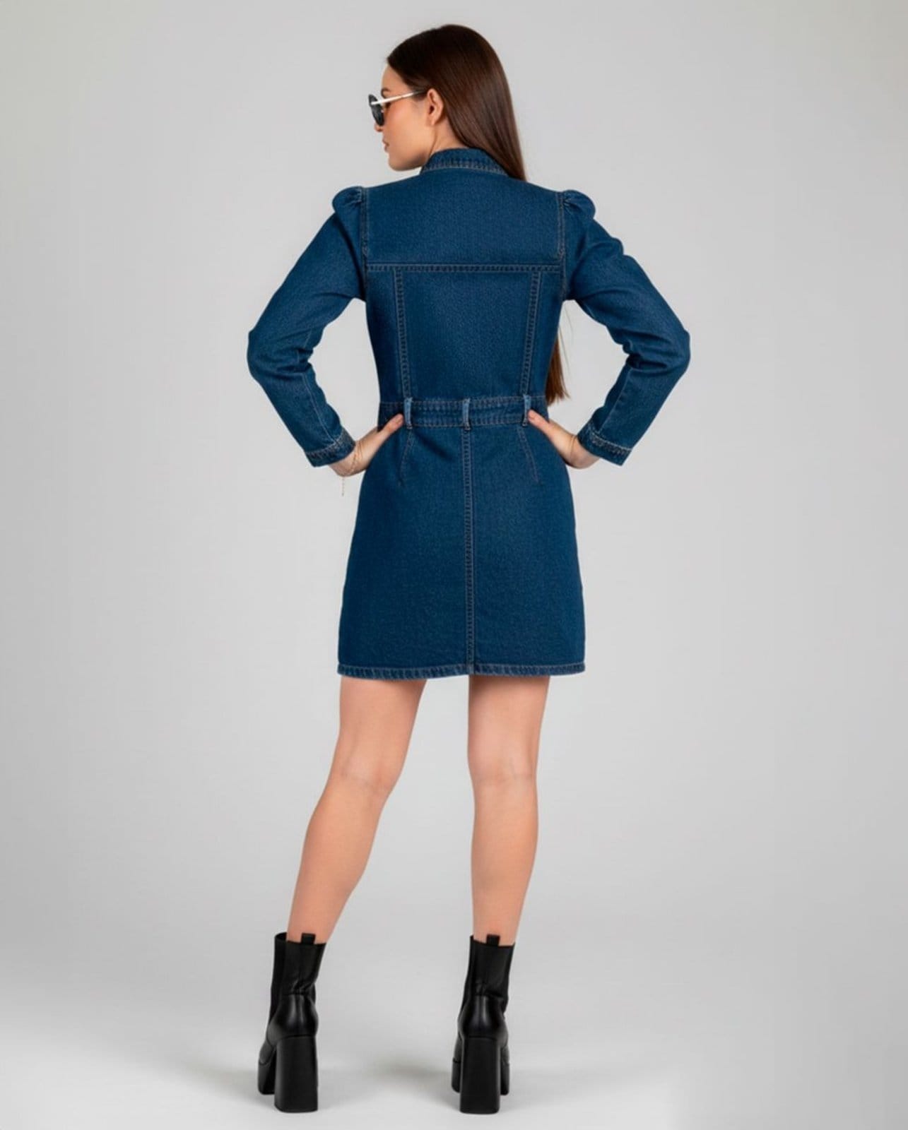 Vista 2 Vestido Feminino Curto 24703 Escura Consciência jeans