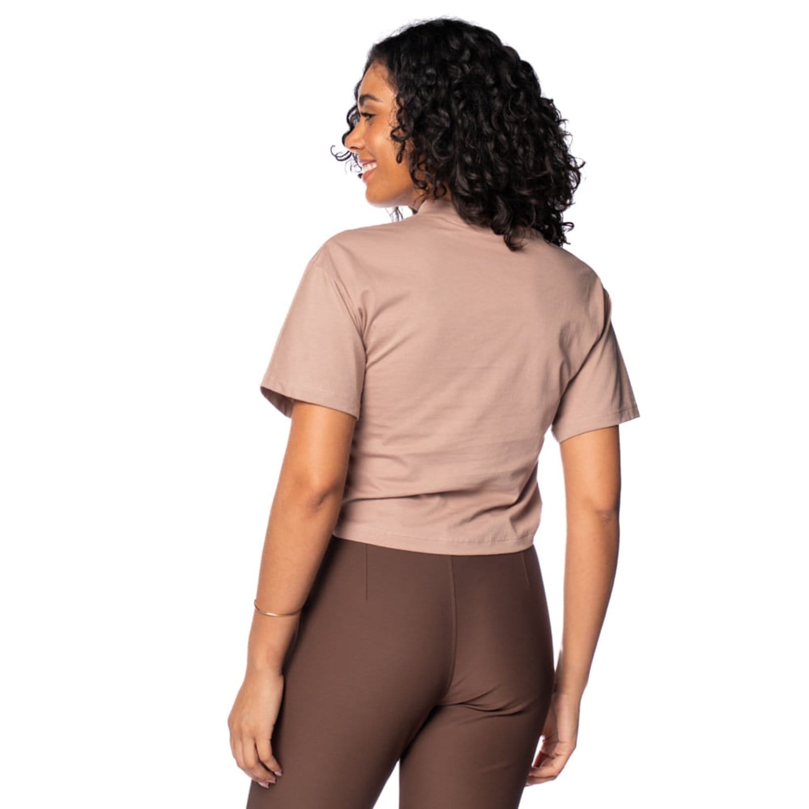 Vista 2 Blusa Feminina Giraffe Gola Alta Claro Giraffe marrom