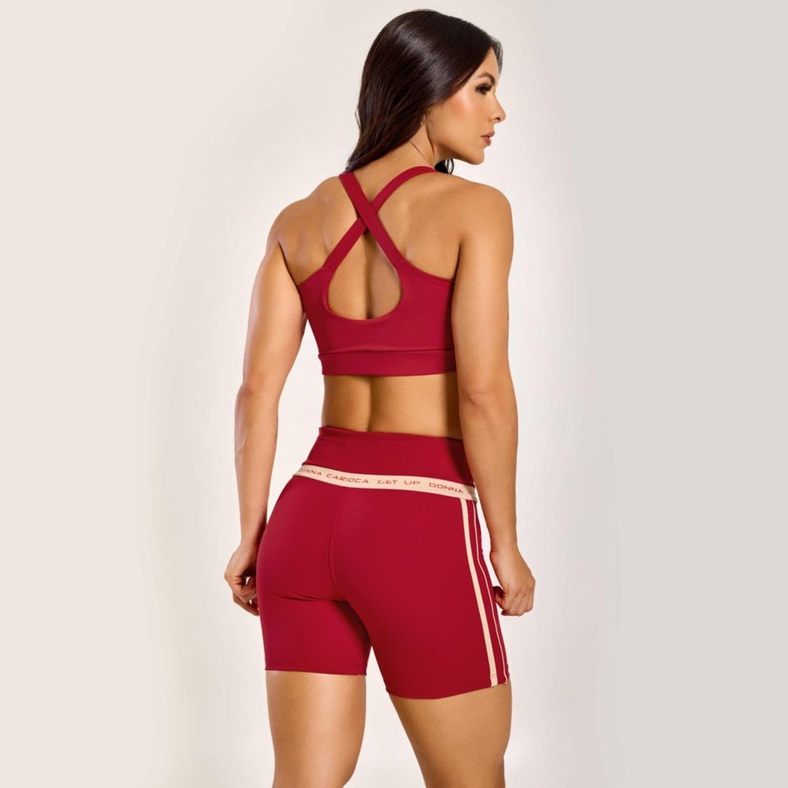 Vista 2 Short Get Up Maçã Vermelha Poliamida Donna Carioca vermelho