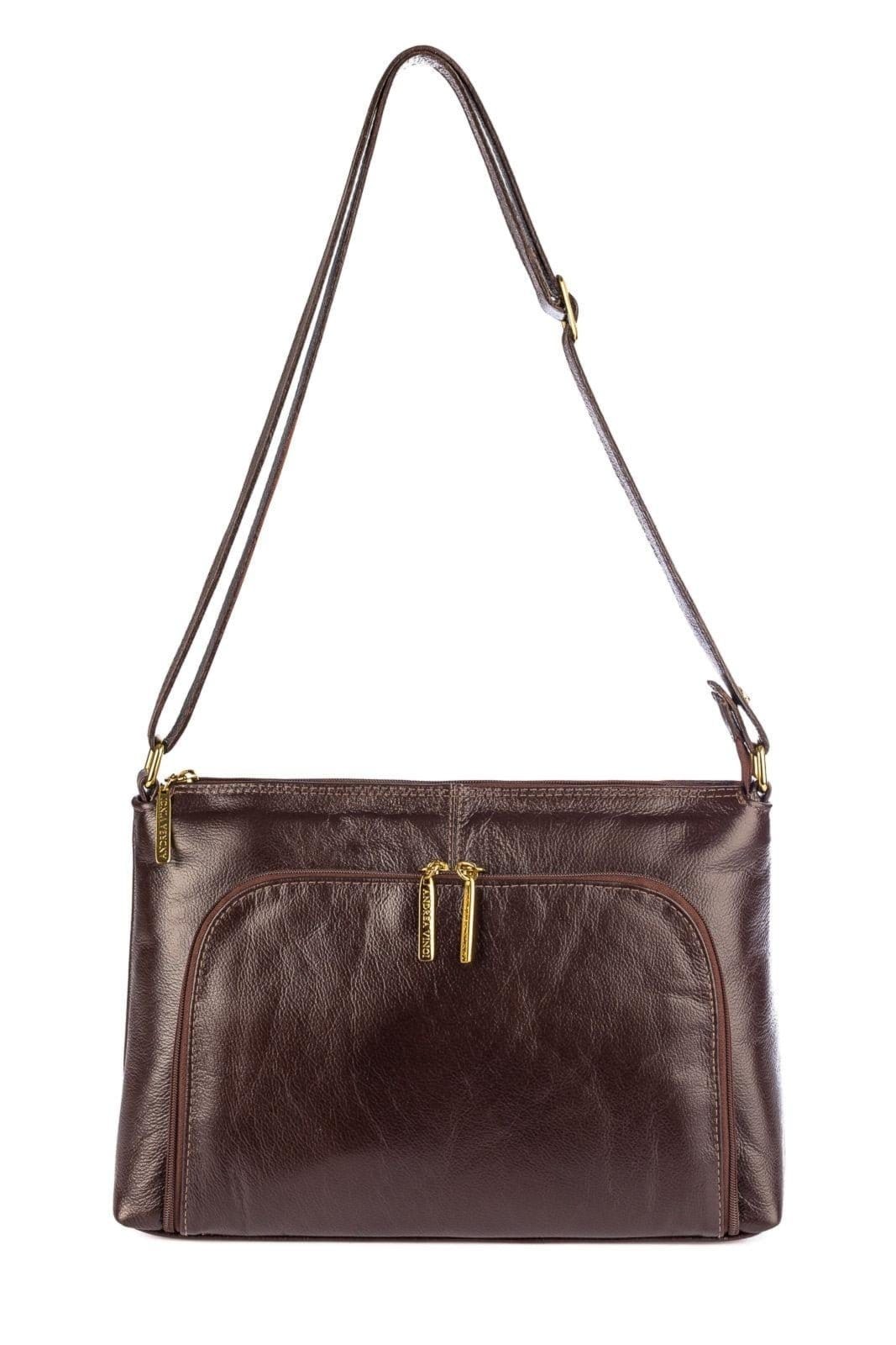 Bolsa de couro liso tiracolo Ninna