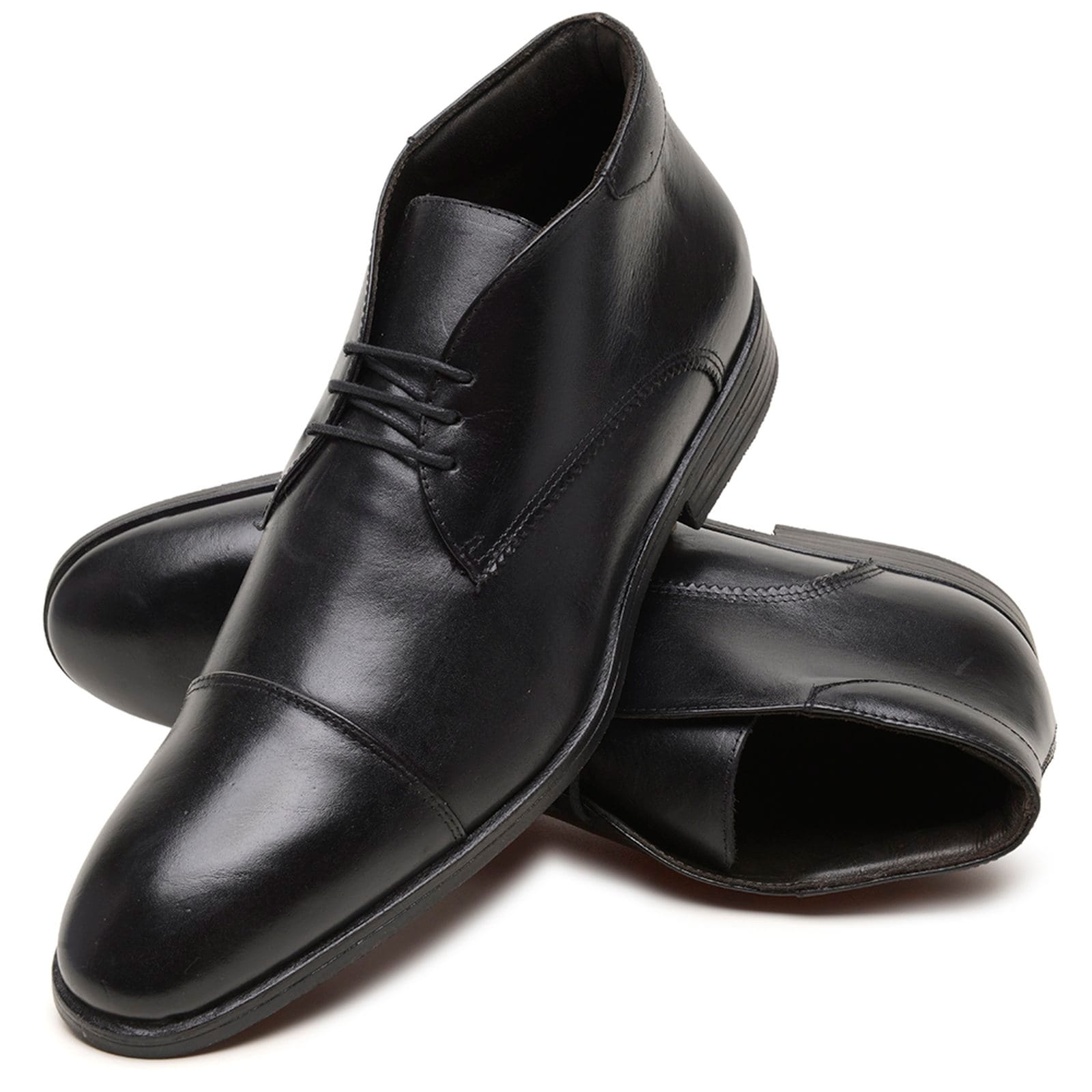 Sapato Masculino Couro Anna Andrade Bota Social Cano Baixo Brogue Elegante Moda